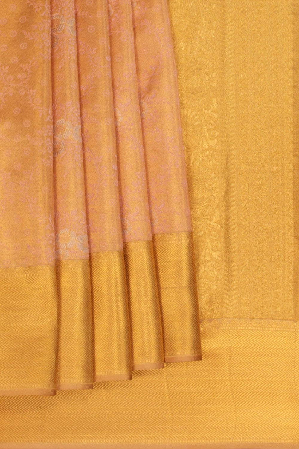 Image of Kanchipattu Gold Tissue Brocade A Rich, Luminous Sheen Saree